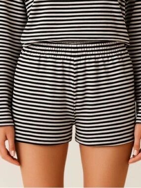 KNYT Wally Striped Mini Shorts Black & White Women’s Lounge Shorts Size XS